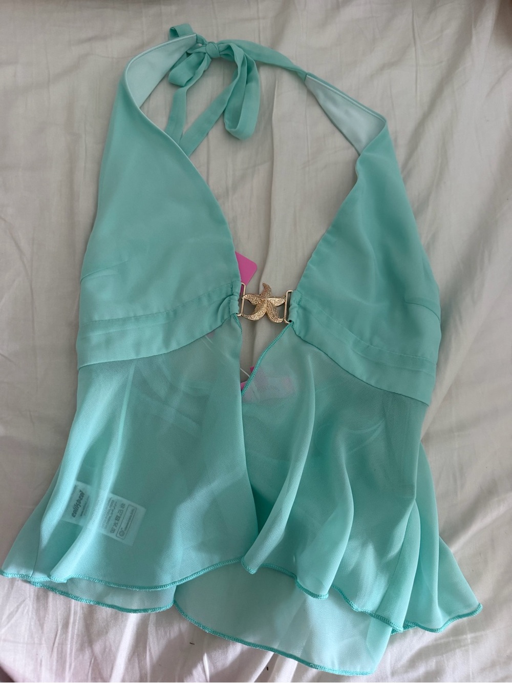Edikted Halter Top with Gold Starfish Accent